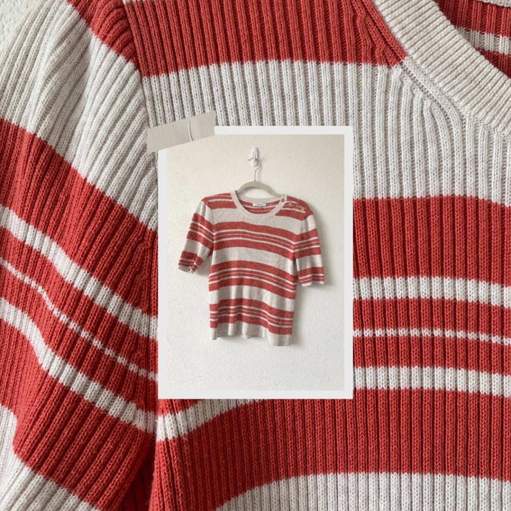 Ribbed Sweater Top in Stripe